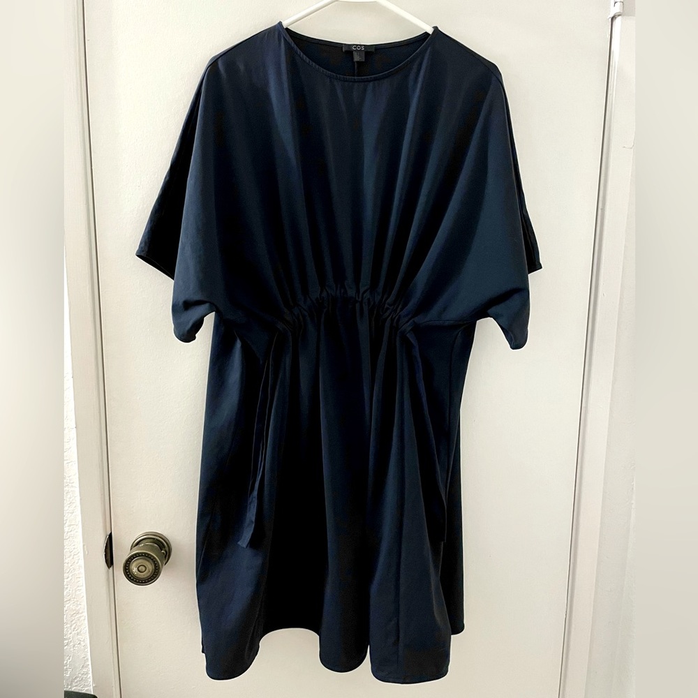 COS Oversized T-Shirt Draw String Dark Blue Dress